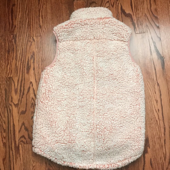 Furry vest by Blue Rain pink warm full zip S small sleeveless stadium vest - Picture 2 of 7